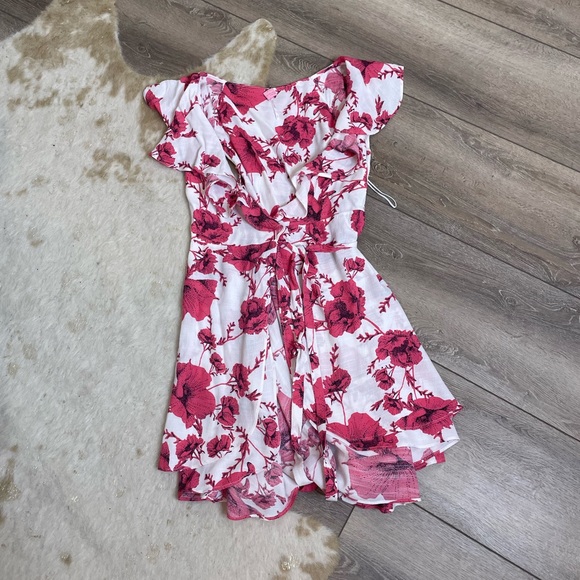 Free People French Quarter Print Wrap Minidress In Ivory - Picture 2 of 6